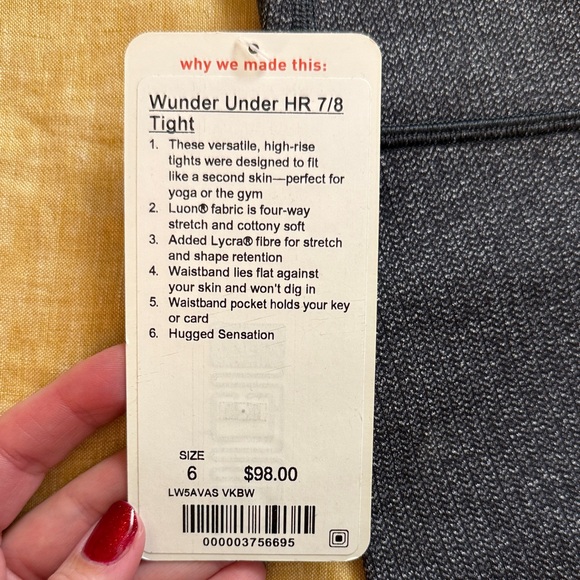 Lululemon Wunder Under Hi-rise 7/8 tight in herringbone - Picture 3 of 17